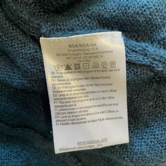 Noa Noa Wool Mohair along Teal Sleeveless Sweater Vest Small - Picture 6 of 8